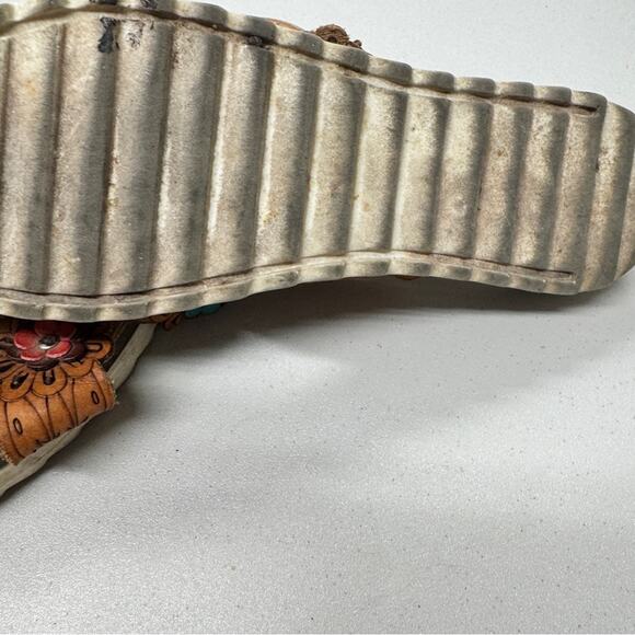 Lilian’s Tan Leather Colorful Flower Sandals Womens 10.5 Platform Beachy Summer - Picture 5 of 7